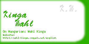 kinga wahl business card